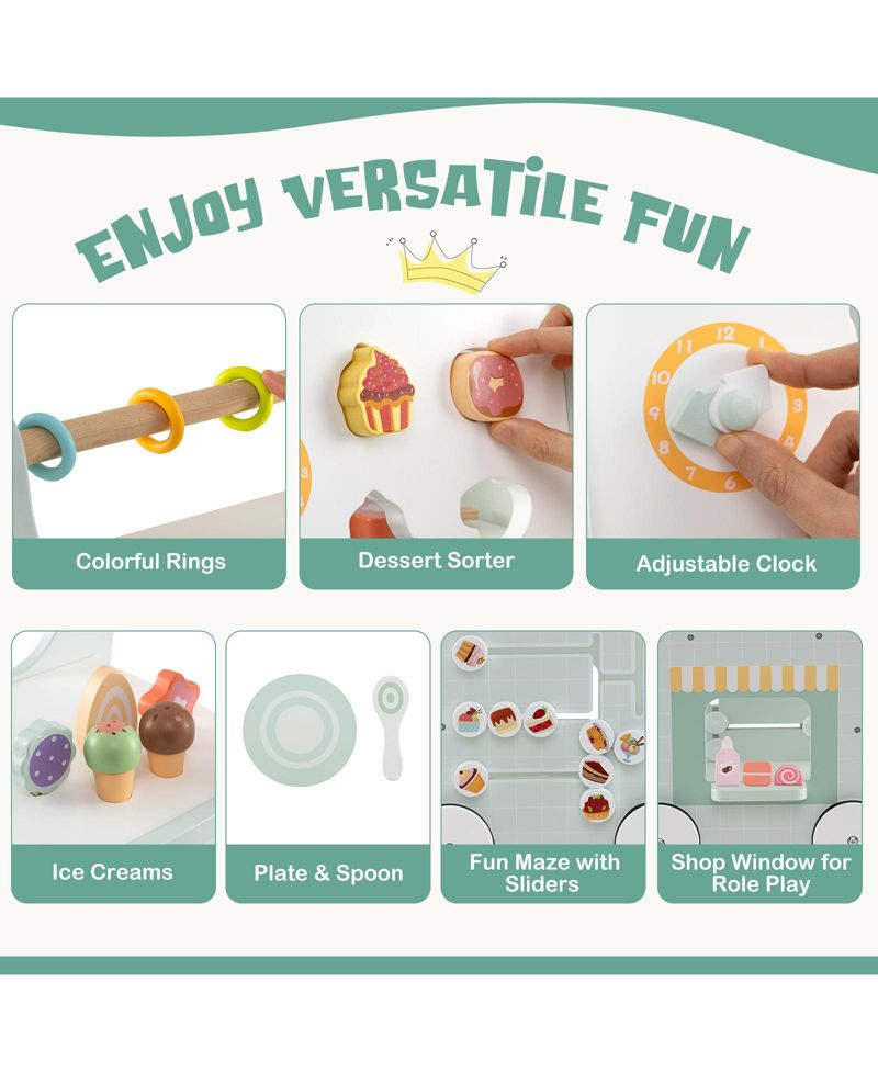 Kids Walker 2-in-1 with Toy Storage and Ice Cream Theme