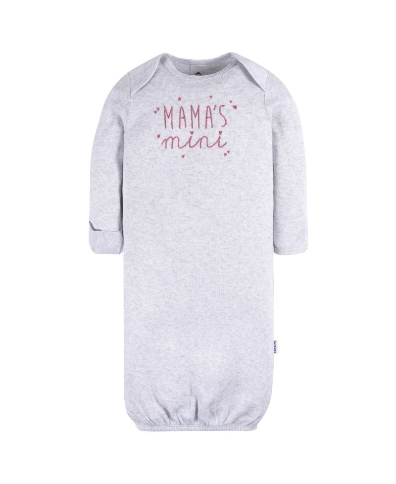 Baby Girls Gowns with Mitten Cuffs, 4-Pack