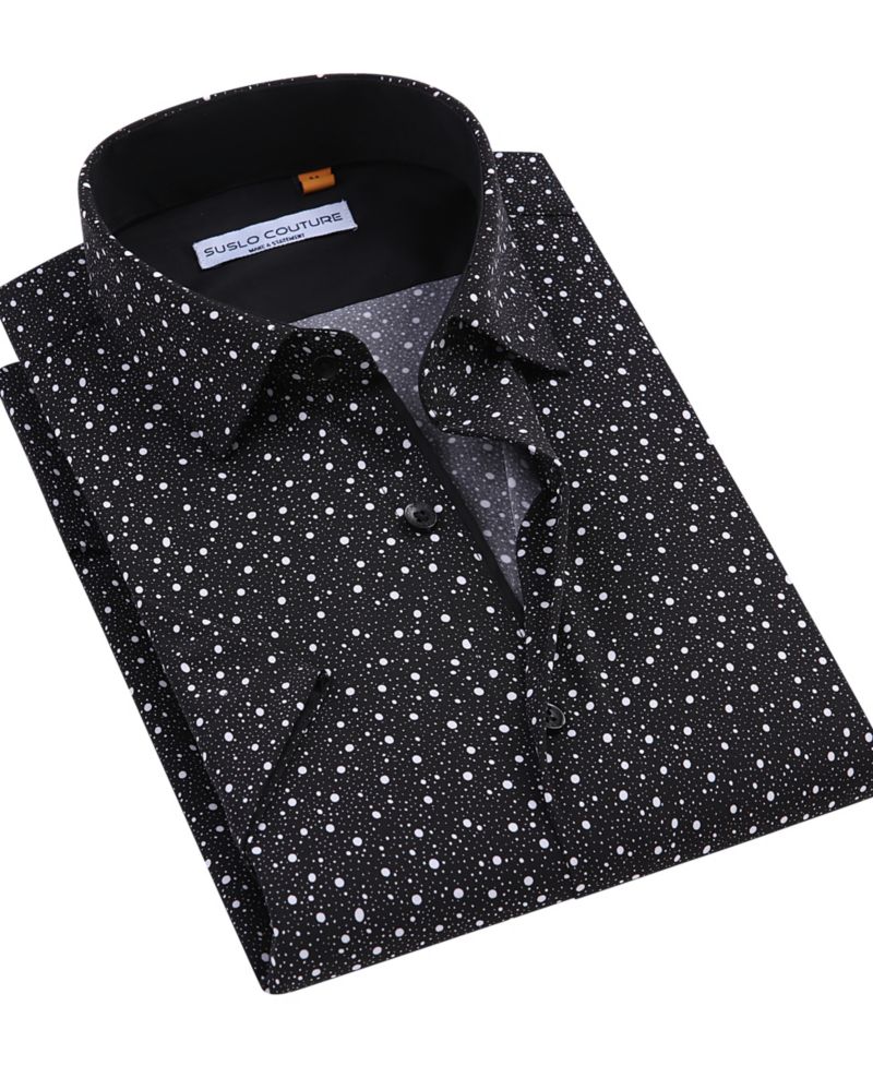 Men's Slim-Fit Geo-Print Performance Shirt