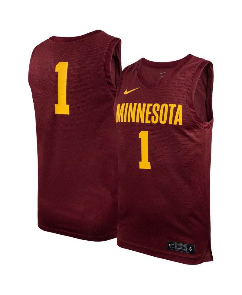 Men's #1 Maroon Minnesota Golden Gophers Team Replica Basketball Jersey