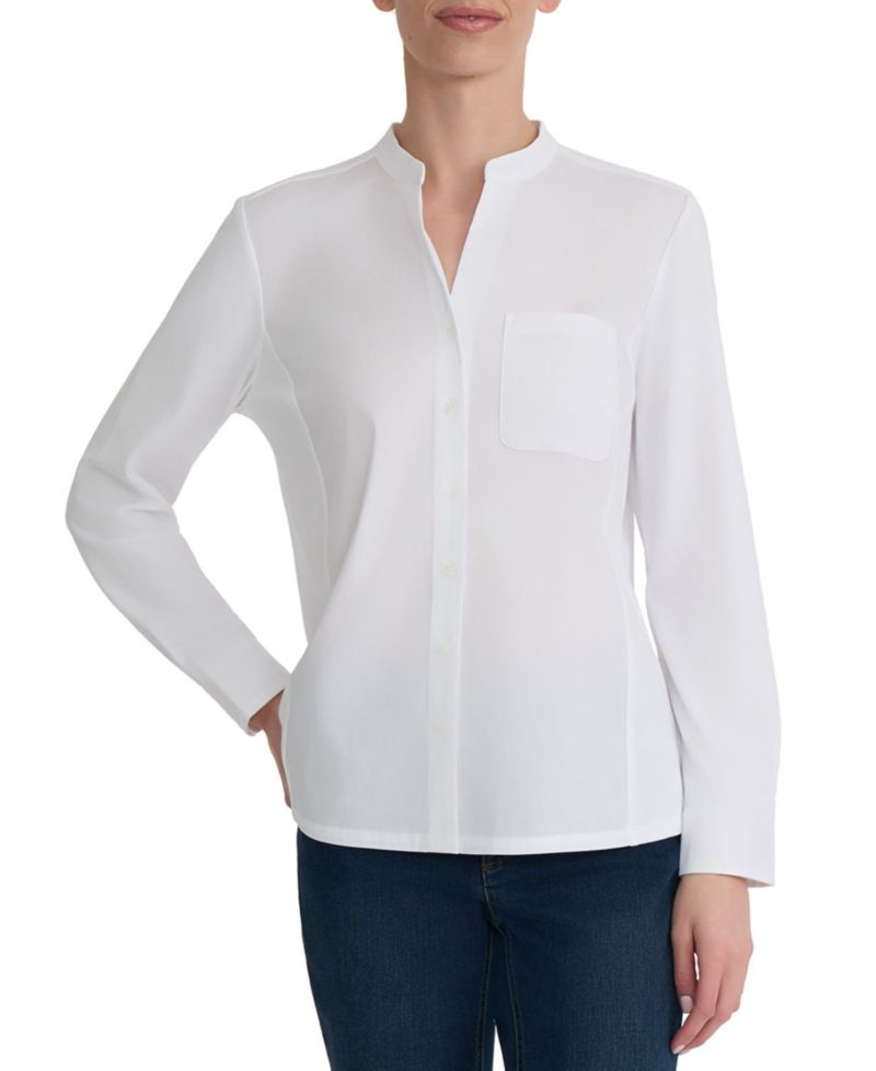 Women's Stand Collar Long-Sleeve Shirt