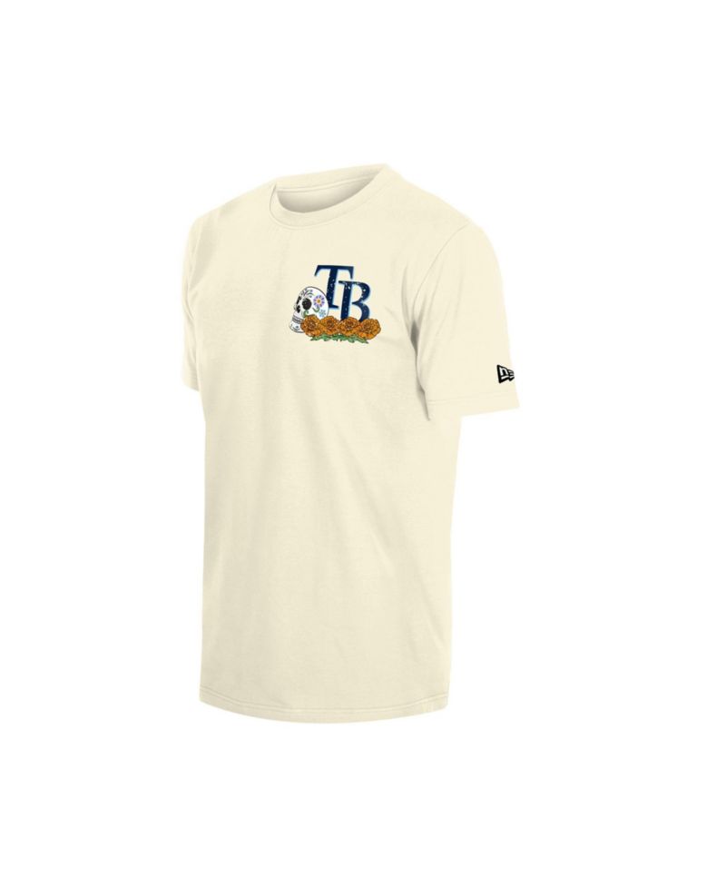 Men's Natural Tampa Bay Rays Dia de los Muertos Sugar Skull T-Shirt