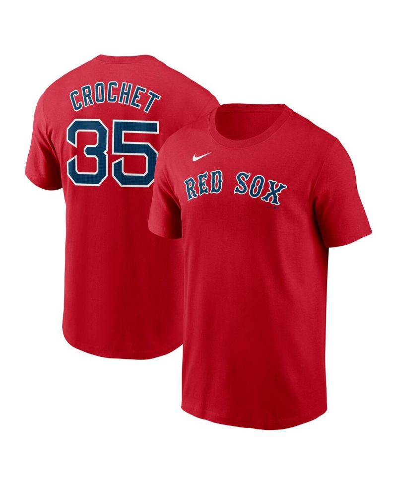 Men's Garrett Crochet Red Boston Red Sox Fuse Name & Number T-Shirt