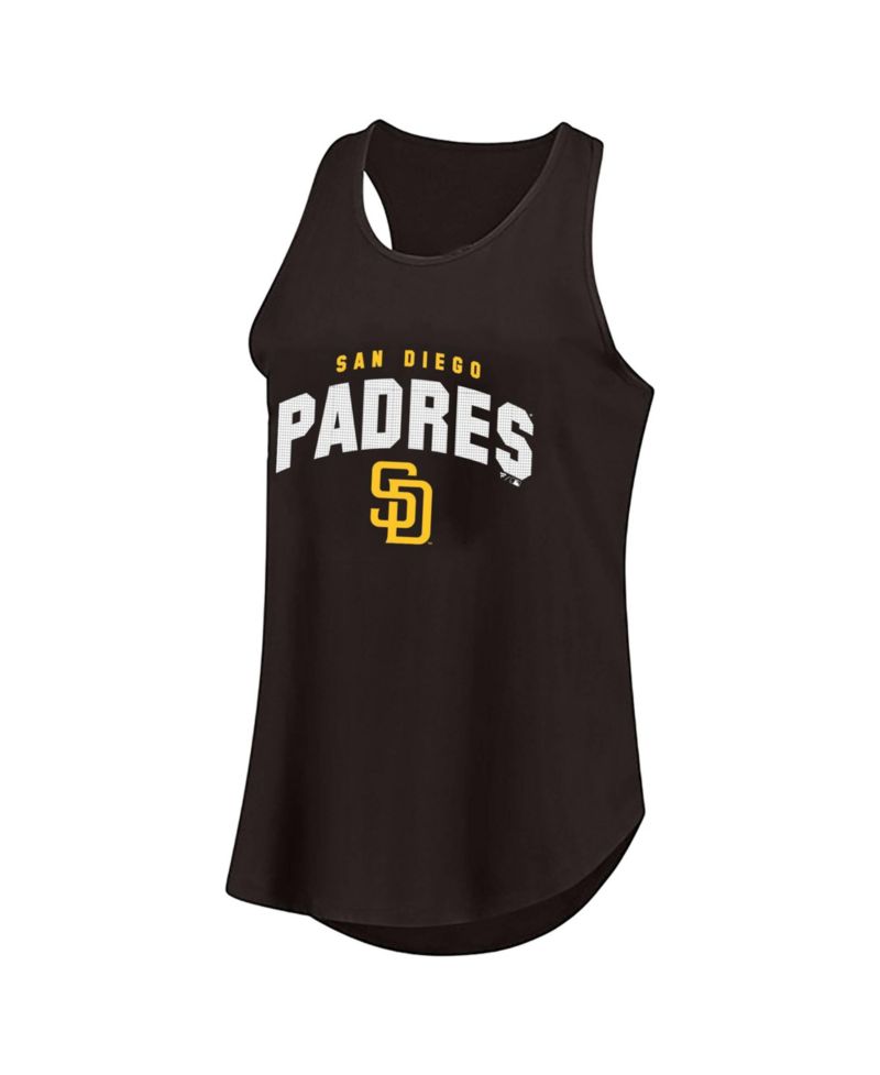 Women's Brown San Diego Padres Plus Size Wordmark Racerback Scoop Neck Tank Top