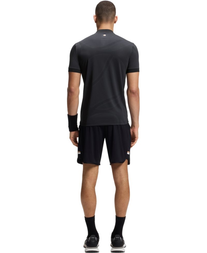 Men's Moisture Management Zip-Neck Slim-Fit Polo Shirt