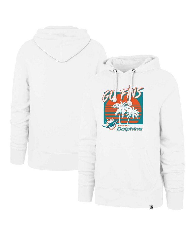 Men's White Miami Dolphins Go Fins Regional Headline Pullover Hoodie