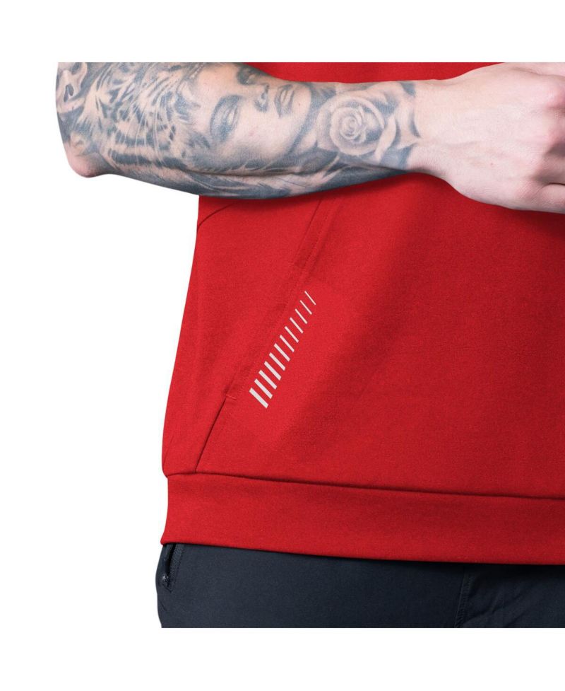 Men's Scarlet San Francisco 49ers Tri-Blend Rebound Sleeveless Hoodie