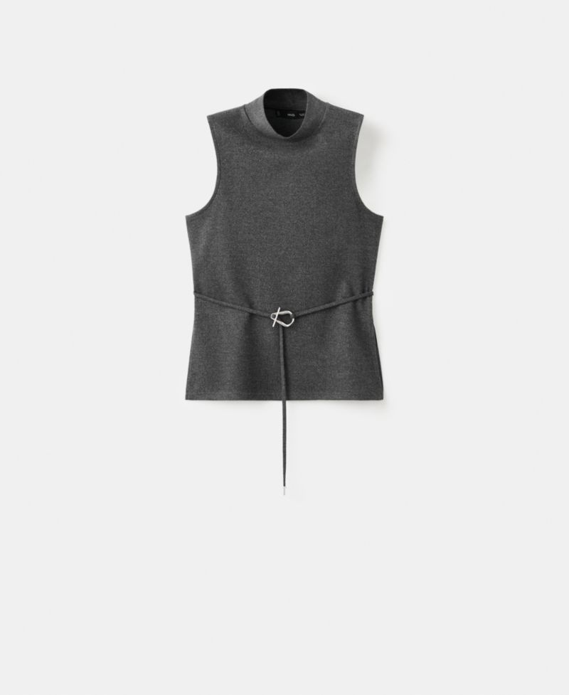 Women's Belt Turtleneck Top