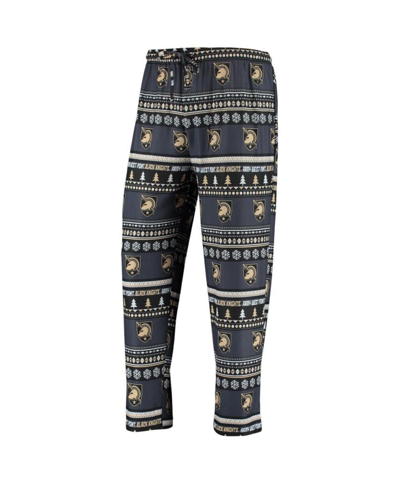Men's Black Army Black Knights Ugly Sweater Knit Long Sleeve Top and Pant Set