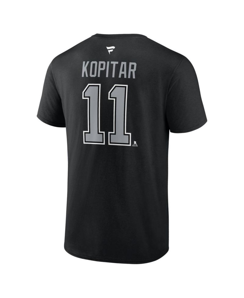 Men's Anze Kopitar Black Los Angeles Kings Authentic Stack Name & Number T-Shirt
