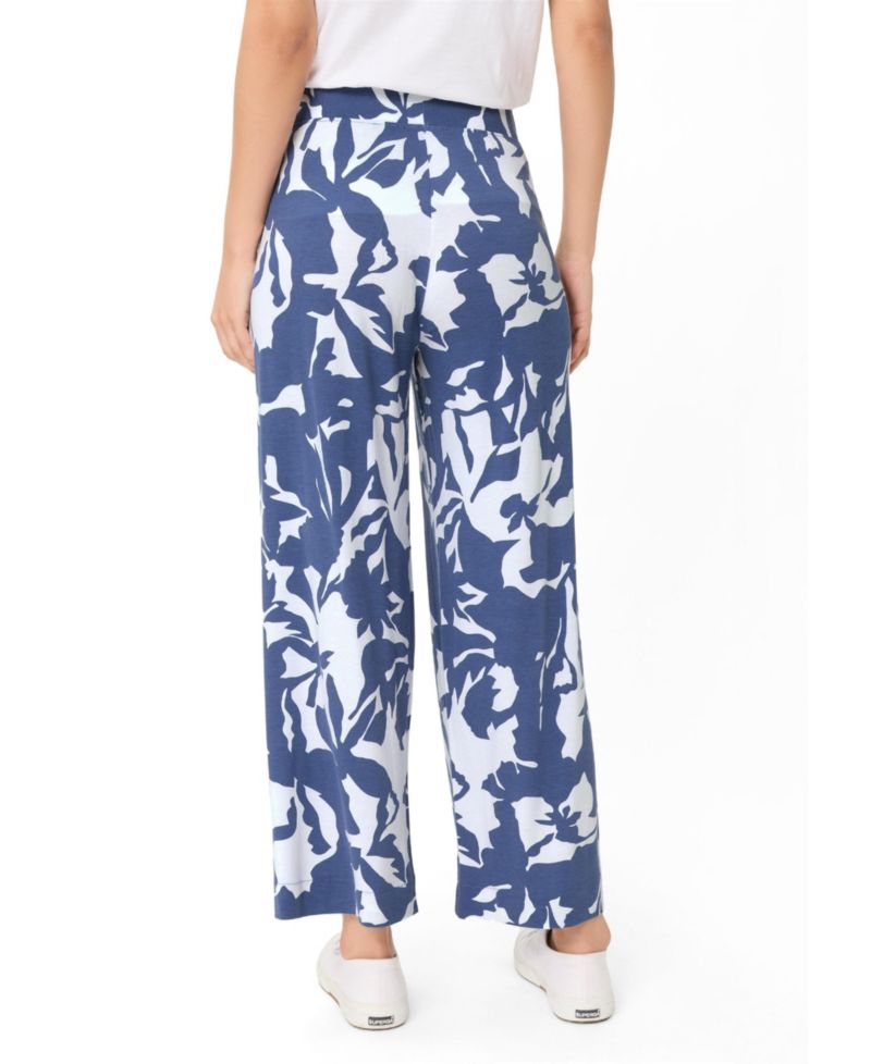 Abstract Floral Jersey Cropped Pant