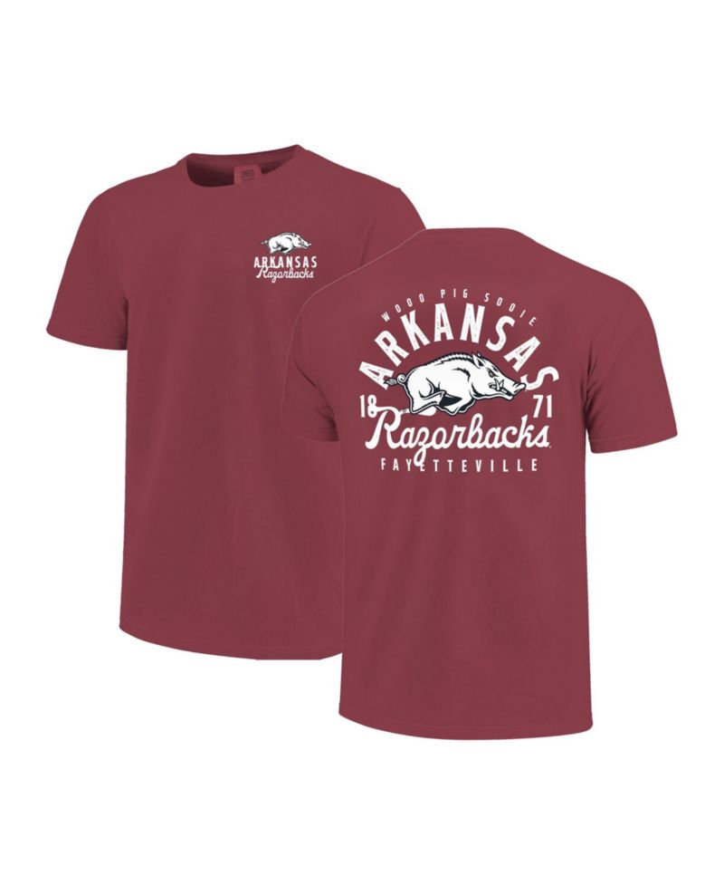 Big Boys and Girls Cardinal Arkansas Razorbacks Comfort Colors Mascot Overlay T-Shirt