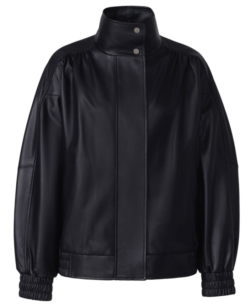 Women's Miu Oversized-Bomber Leather Jacket