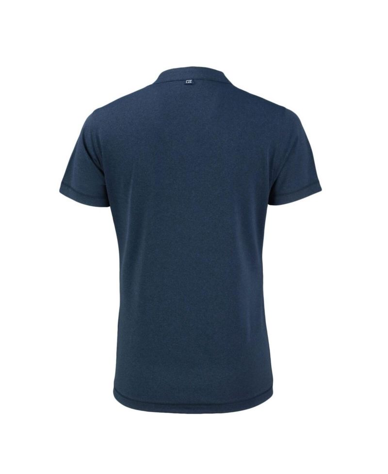 Women's Heather Navy Philadelphia Phillies Forge Stretch Blade DryTec V-Neck Polo Shirt