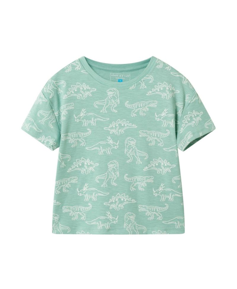 Andy and Evan Little Boys 5-6 Allover Dino Graphic Tee