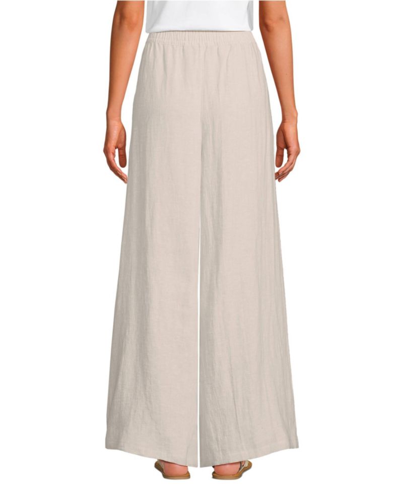 Women's Linen High Rise Palazzo Pants - Set Bottom