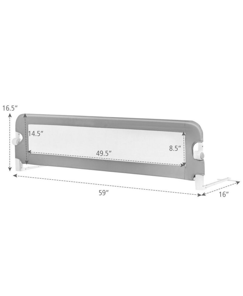 Extra Long Foldable Bed Guard Rail for Children, Easy to Install and Store