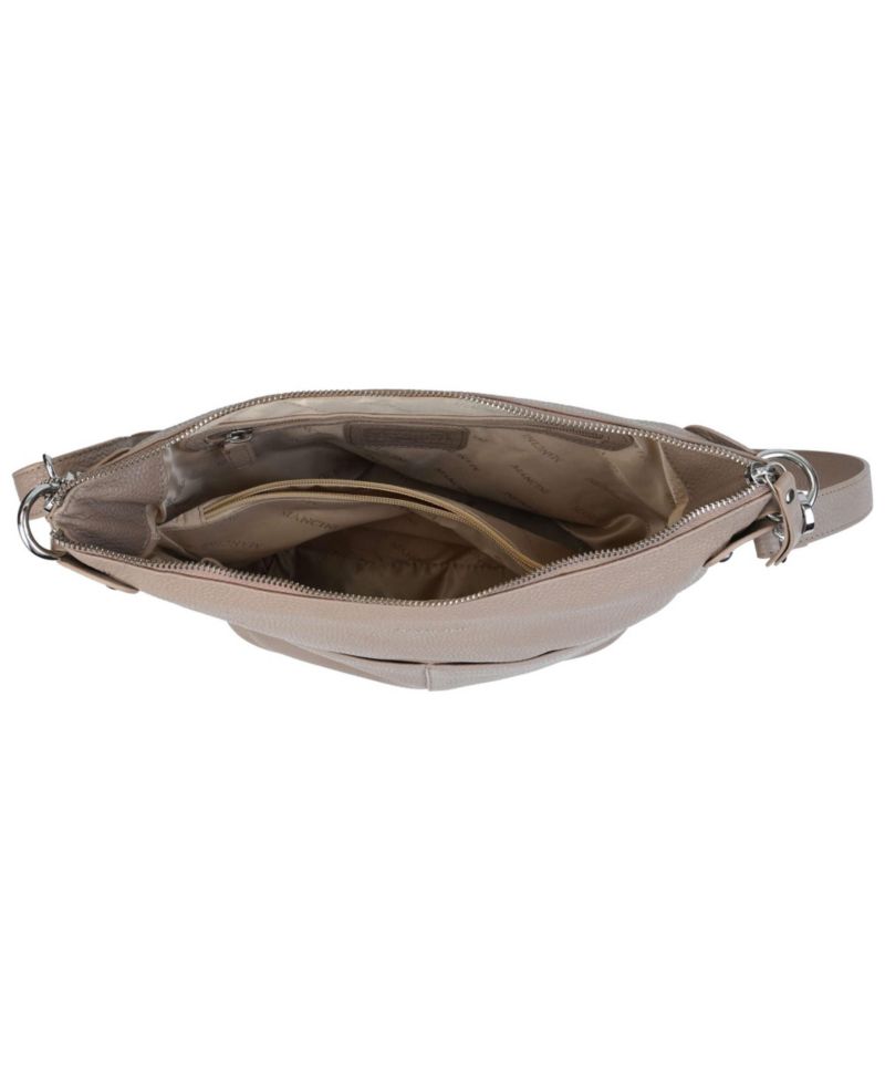 Pebbled Collection Susan Leather Crossbody Hobo Bag