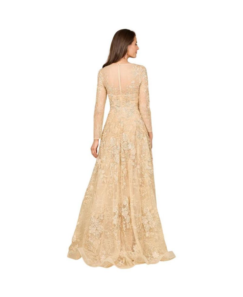 Women's Lace Ballgown with Long Sleeves