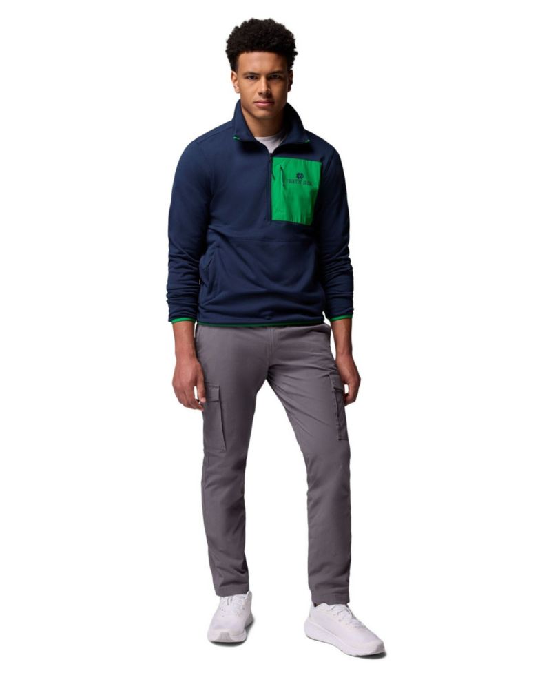 Men's Navy Notre Dame Fighting Irish Hike Omni-Wick Half-Zip Pullover Sweatshirt