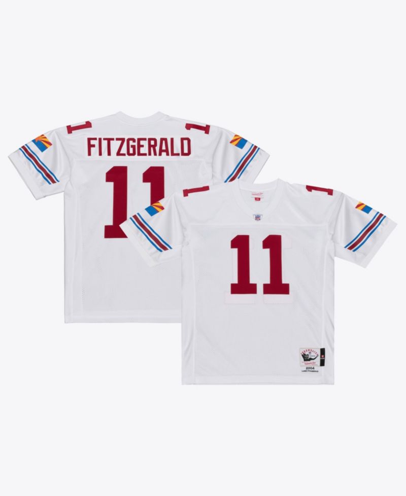 Men's Mitchell Ness Larry Fitzgerald White Arizona Cardinals 2004 Authentic Throwback Jersey