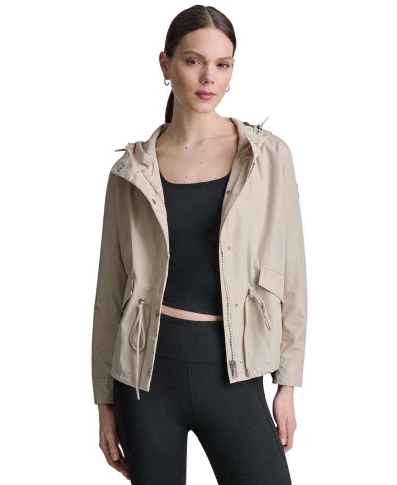 Women's Cropped High-Low Hooded Jacket