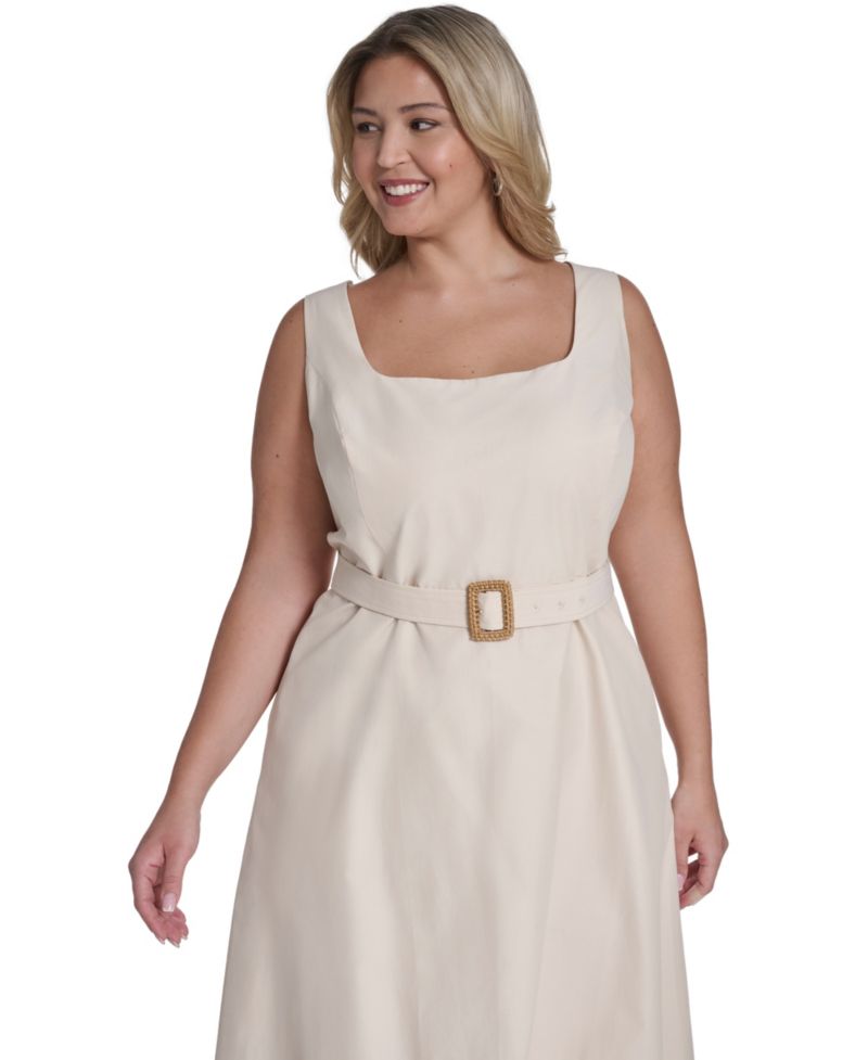 Plus Size Square Neck Midi Dress