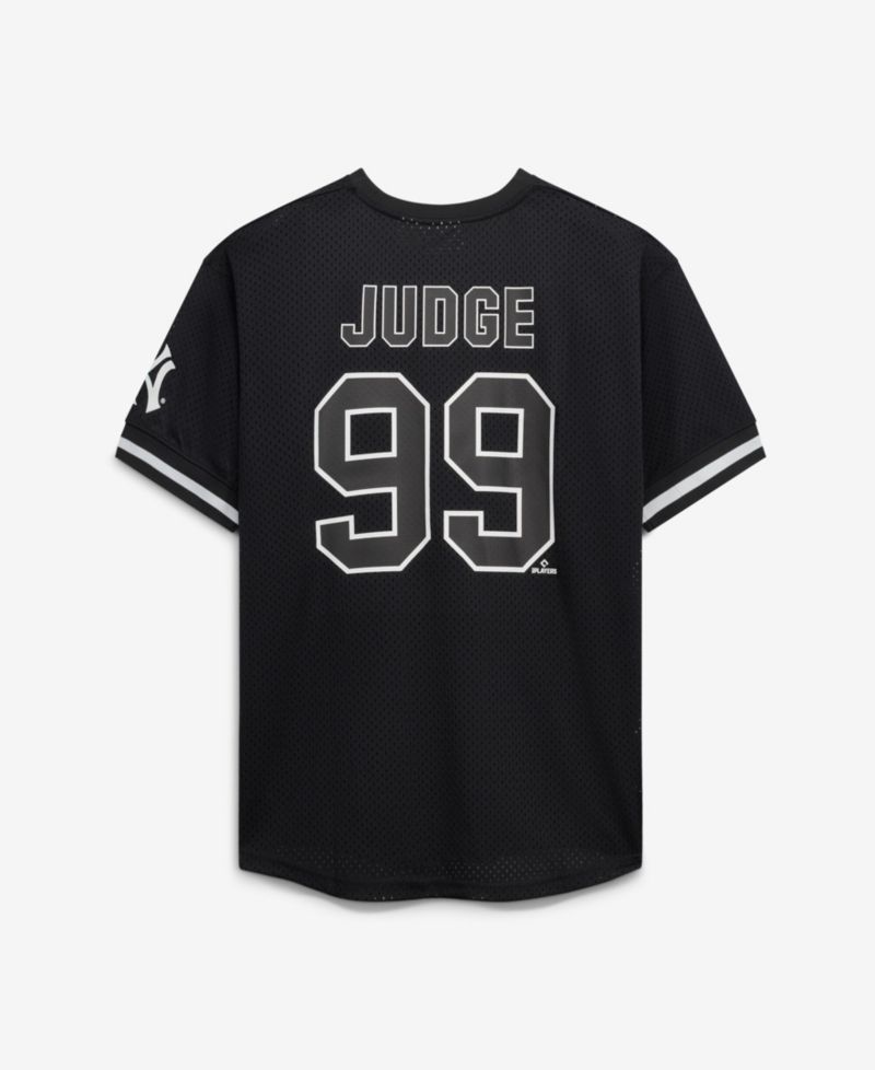 Men's Aaron Judge Black/White New York Yankees Big & Tall Heavyweight Mesh Jersey