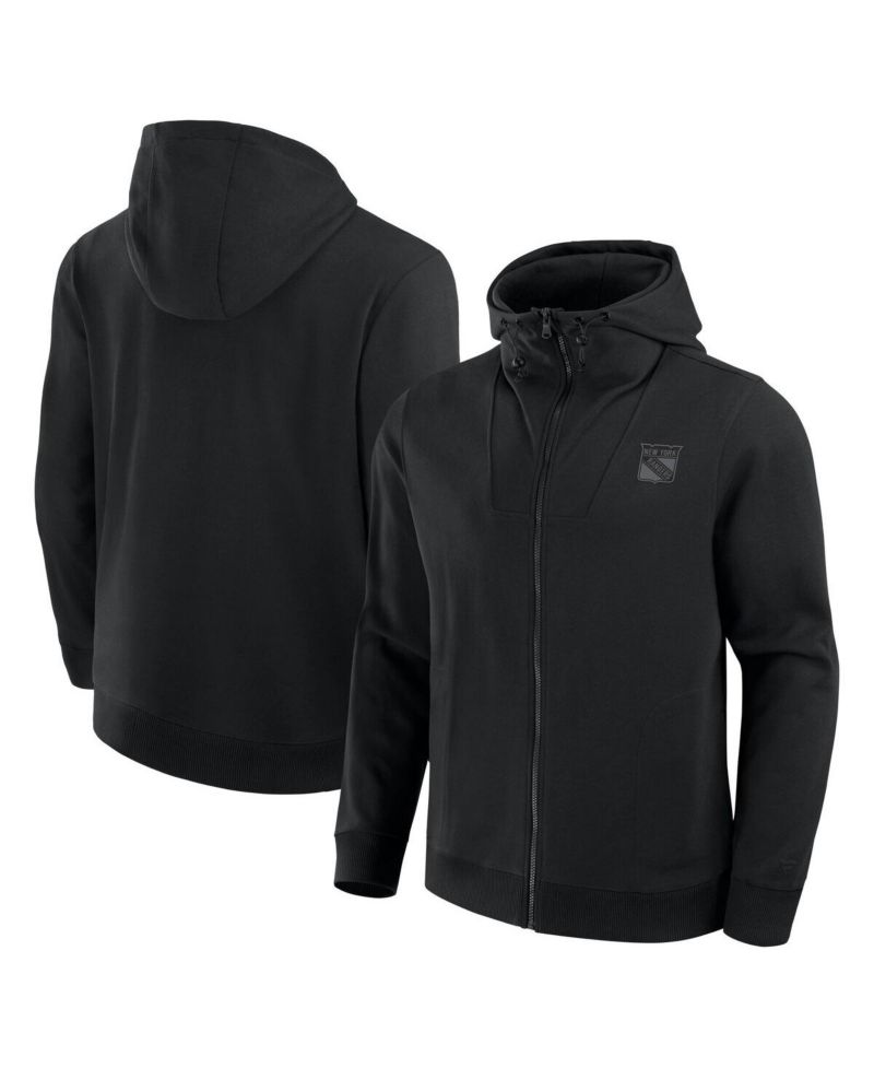 Men's Black New York Rangers Elements Signature Tonal Primary Full-Zip Hoodie Sweatshirt