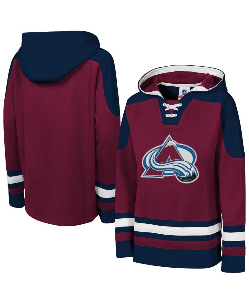 Big Boys and Girls Burgundy Colorado Avalanche Must Have Home V-Neck Pullover Hoodie