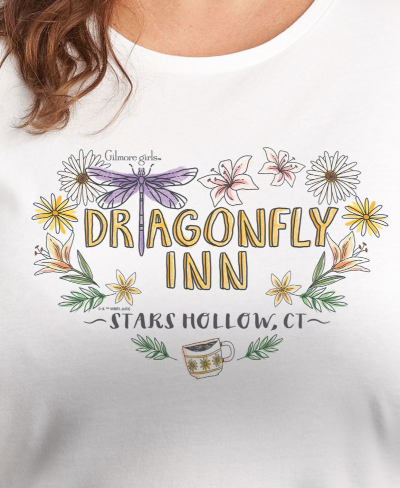 Trendy Plus Size Gilmore Girls Dragonfly Inn Graphic Crew Neck T-Shirt