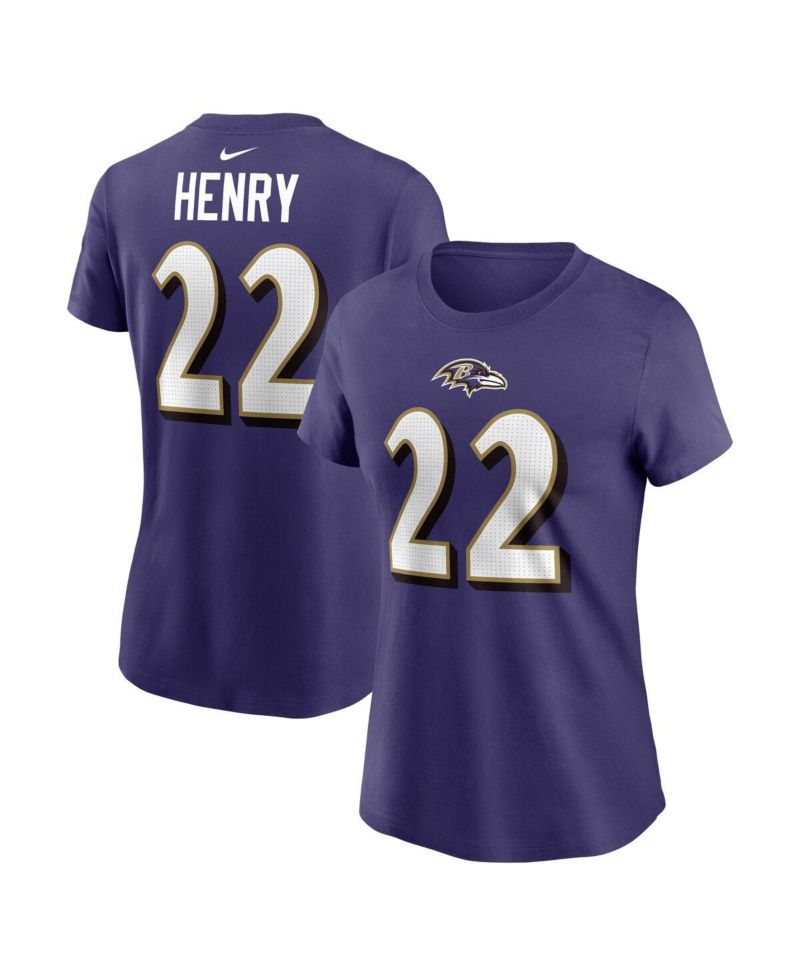 Women's Derrick Henry Purple Baltimore Ravens Player Name & Number T-Shirt
