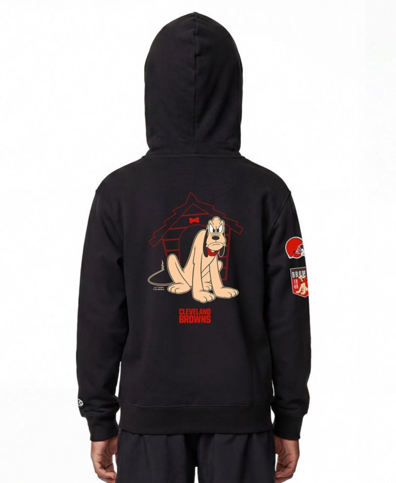 Big Boys and Girls Black Cleveland Browns Disney X Champion Full-Zip Hoodie