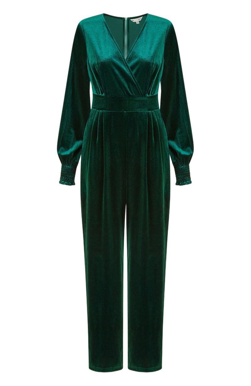 Women's Velvet Long Sleeve Jumpsuit