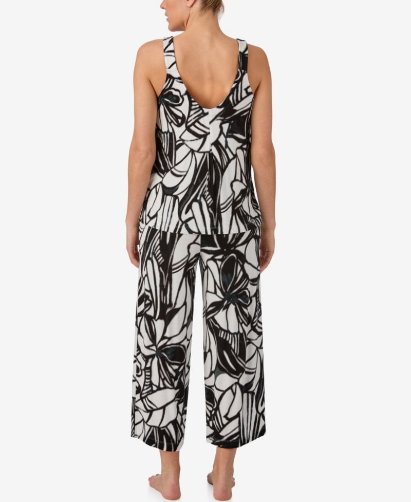 Women's Sleepwear Sleeveless Tank Top and Crop Pants, 2-Piece Set