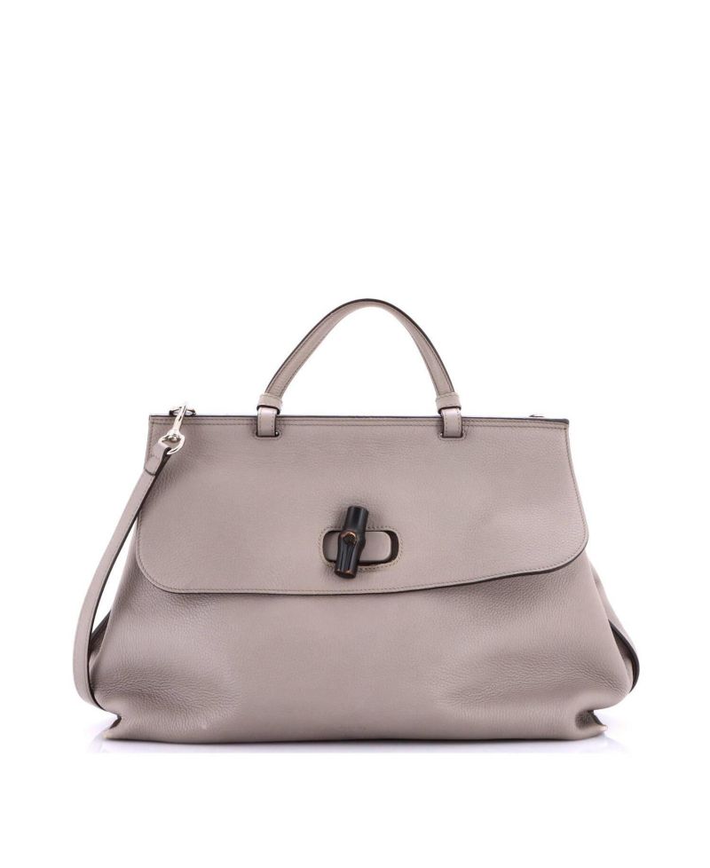 Large Bamboo Daily Top Handle Bag Leather