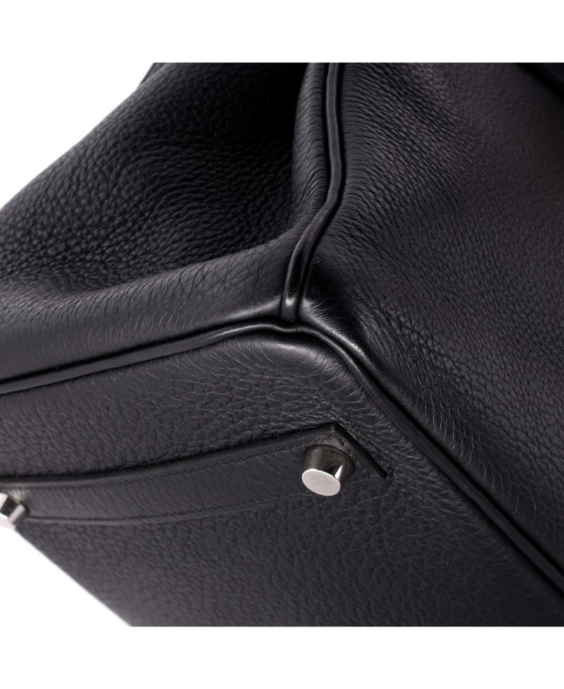 Pre-Owned Hermes Birkin 35 Handbag Black Clemence with Palladium Hardware