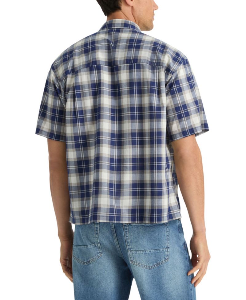 Men's Cotton Plaid Short-Sleeve Shirt