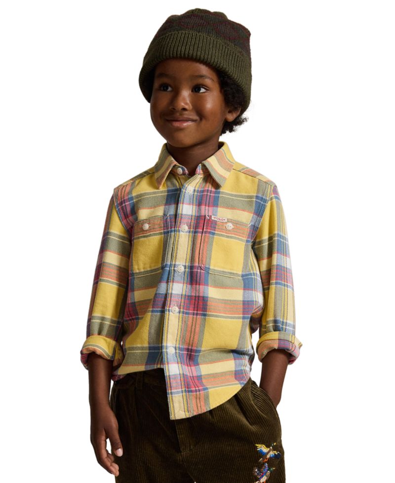 Boys' 2T-7 Plaid Cotton Flannel Work Shirt