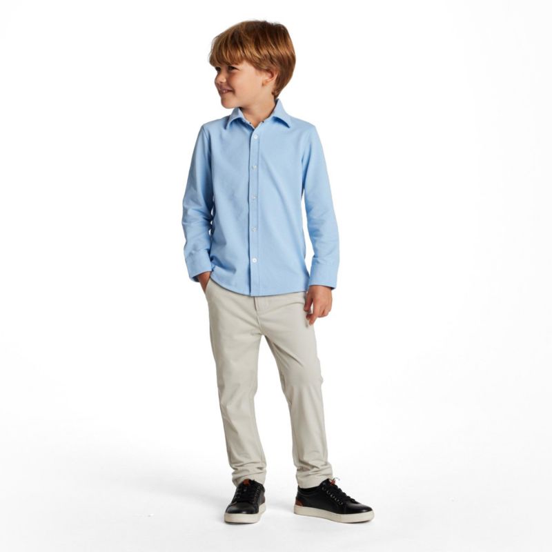 Andy and Evan Little Boys Blue Knit-Tech Shirt