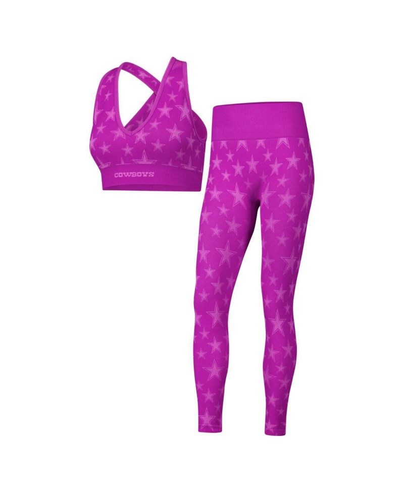 Women's 2-Piece Purple Dallas Cowboys Seamless Bra Legging Knit Set