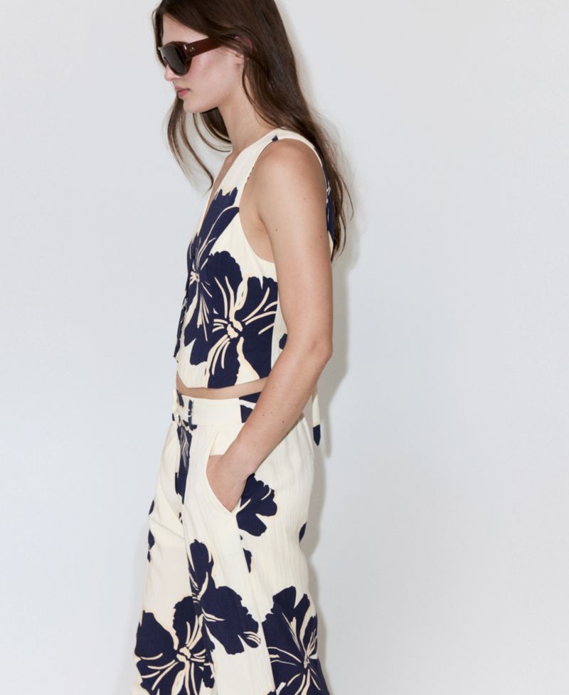 Women's Floral-Printed Lyocell Vest