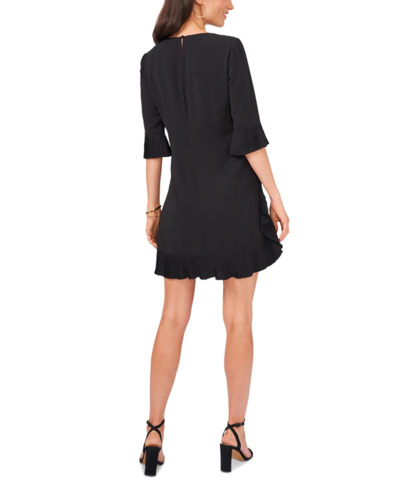 Petite Pleated-Trim Shift Dress