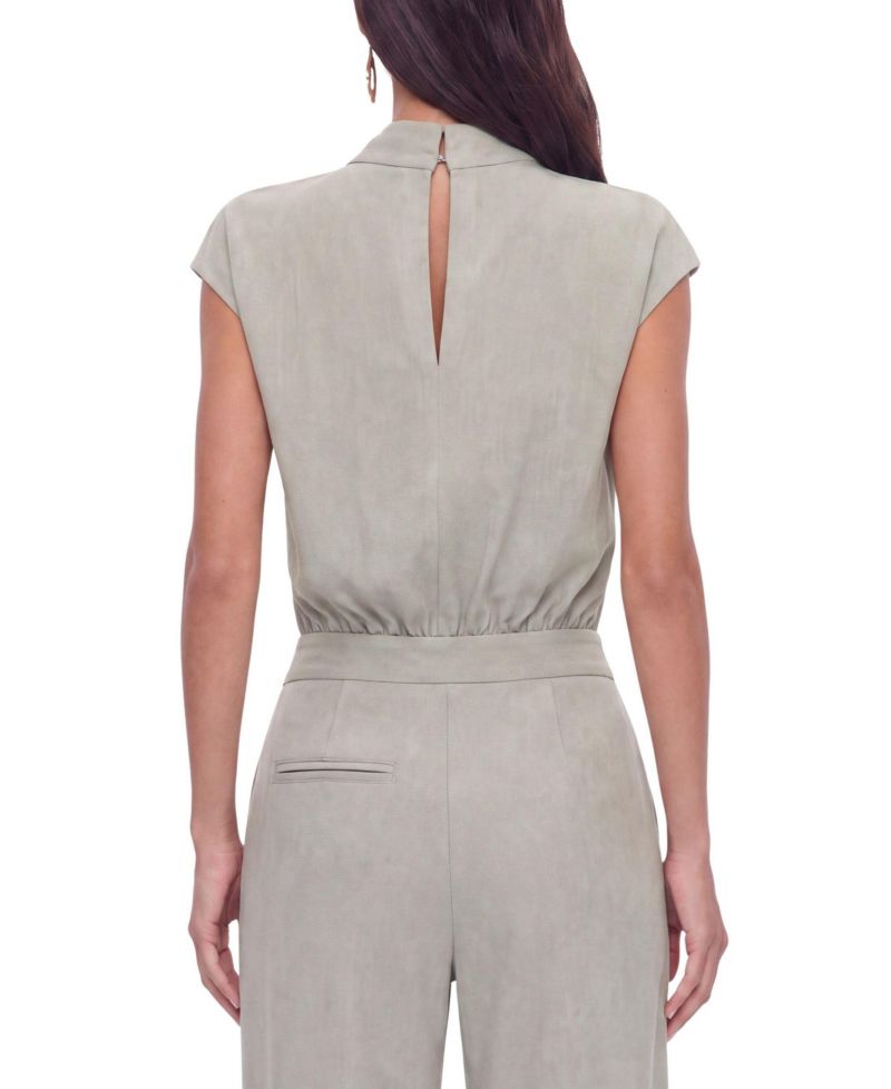 Women's Collared Sleeveless Bodysuit Blouse