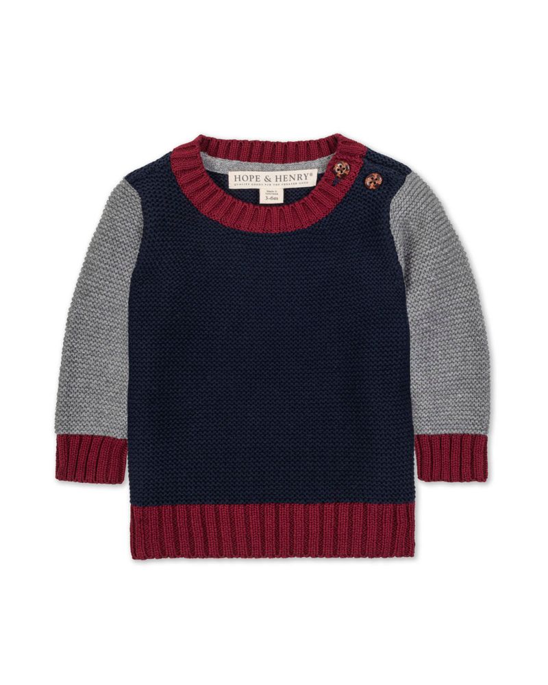 Hope and Henry Little and Big Boys' Organic Long Sleeve Crewneck Pullover Sweater