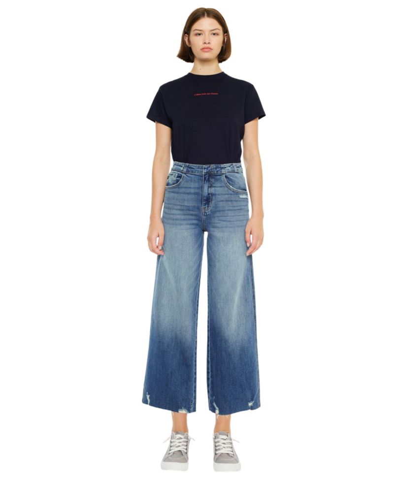 Women's Shelly High Rise Cropped Wide Leg Jeans