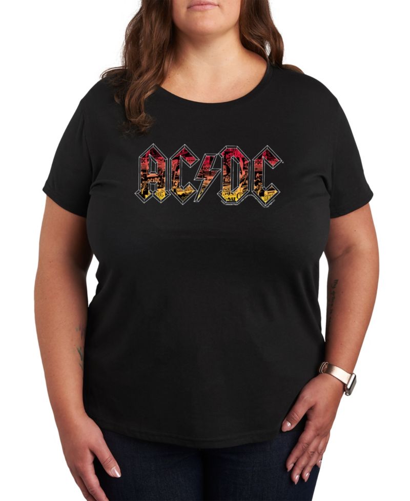 Plus Size ACDC Logo Graphic Pullover T-shirt