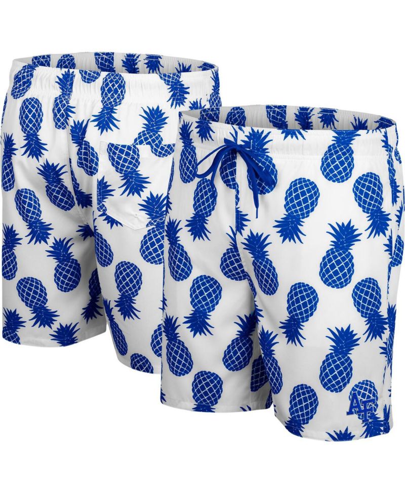 Men's White Air Force Falcons Pineapples Swim Shorts