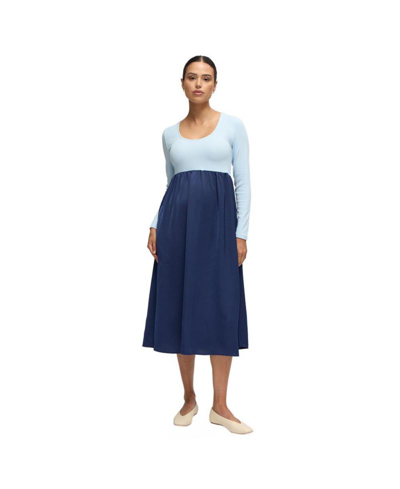Maternity Ingrid + Isabel Mix Media Midi Dress