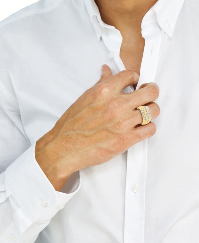 Men's Lab-Grown Diamond (1-7/8 ct. t.w.) Ring in 14k Gold-Plated Sterling Silver